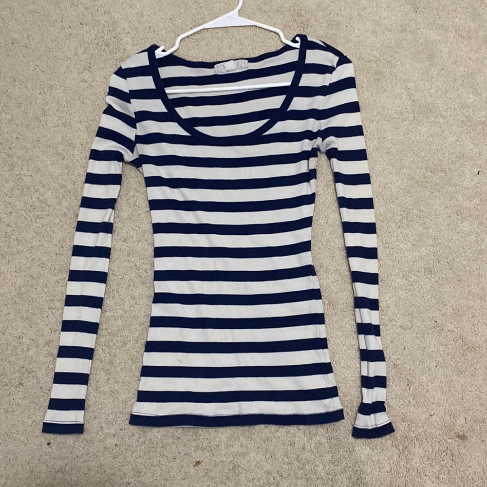 Forever 21, Long-sleeve, blue striped shirt